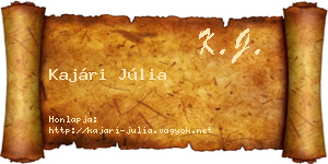 Kajári Júlia névjegykártya